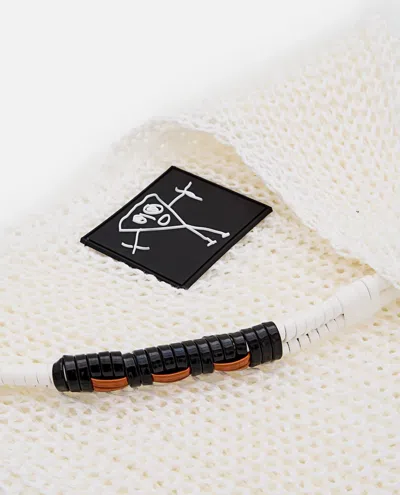 Plan C White Mesh Design Shopper Bag In Neutral