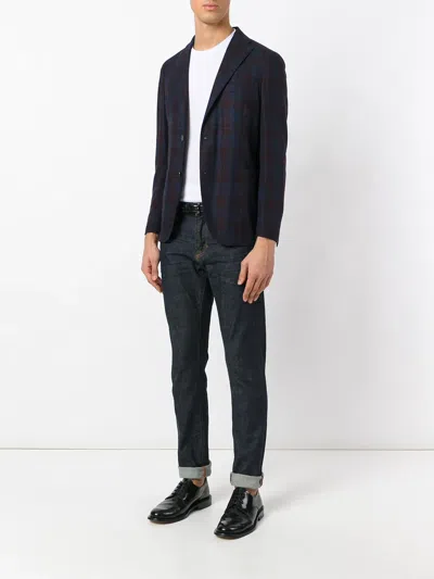 Boglioli Checked Blazer In Blue