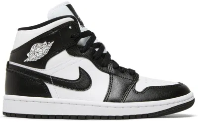 Jordan 1 Mid Panda (women's) In White/black