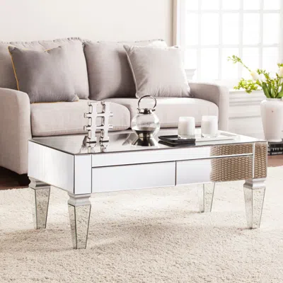 Sei Darien Mirrored Coffee Table With Storage