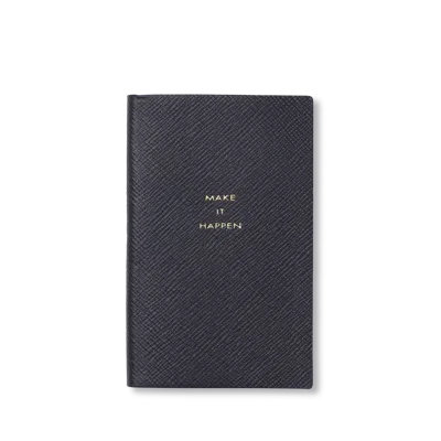 Smythson Make It Happen Panama Notebook In Navy