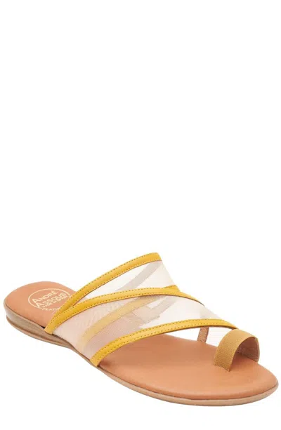 Andre Assous Nina Womens Mesh Padded Insole Wedge Sandals In Yellow