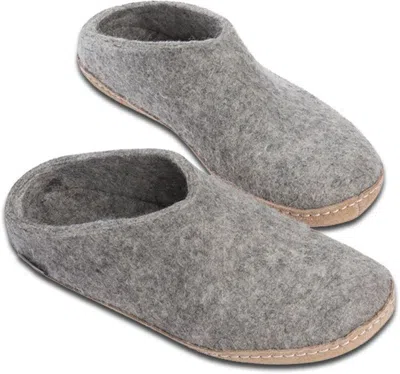 Glerups B-01 Felt Slipper Unisex Us 17 Gray 100% Natural Merino Wool Clog Fzp524 In Grey