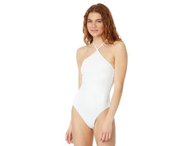 Madewell Swimsuit Womens 2xl Soft White Stretch Rib Cross Front One-piece Jdm318 In White