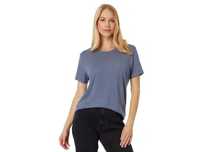 Abercrombie & Fitch T-shirt Women's Xs Blue Linen Blend Short Sleeve Crew Jdm128 In Blue