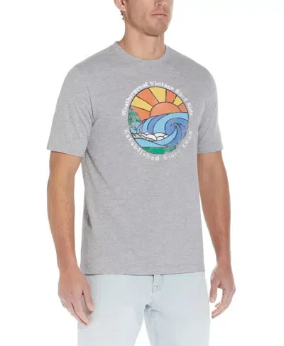 Weatherproof Vintage S2330540me T-shirt Men's Gray Cotton Graphic Pullover Mcww4 In Grey
