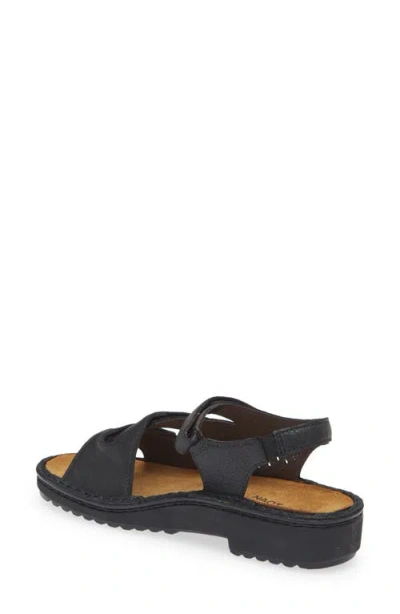 Naot Birgit Sandal In Soft Black Leather