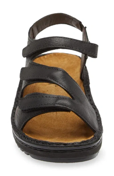Naot Birgit Sandal In Soft Black Leather