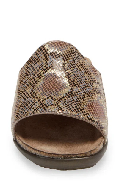 Naot Skylar Slide Sandal In Golden Python Leather