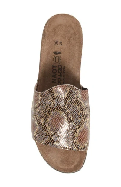 Naot Skylar Slide Sandal In Golden Python Leather