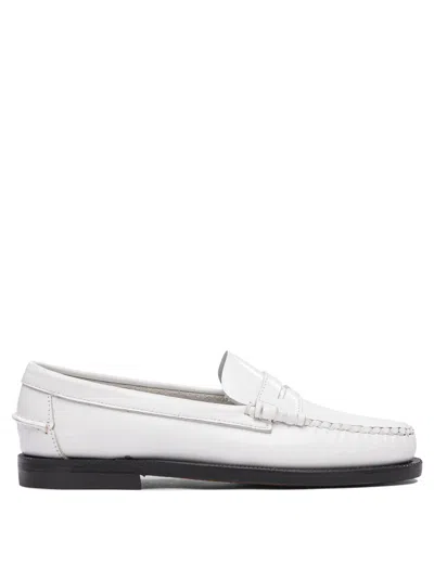 Sebago Classic Dan Leather Loafers For Women In White