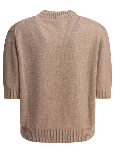Khaite Davin Cashmere Round_neck Sweater In Beige