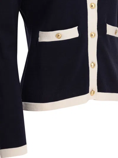 Ines De La Fressange Cardigan Corentin En Soie Et Coton Marine In Blue