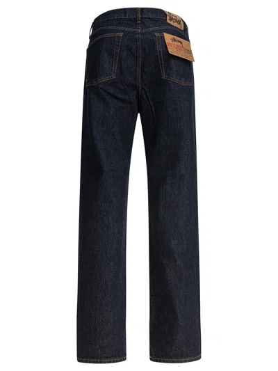 Stussy Rinsed Indigo Cotton Jeans In Blue
