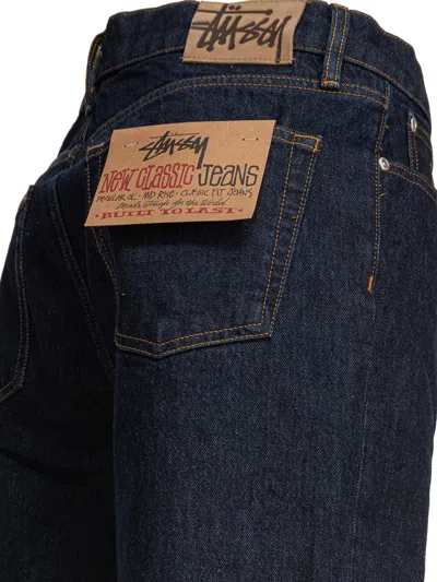 Stussy Rinsed Indigo Cotton Jeans In Blue