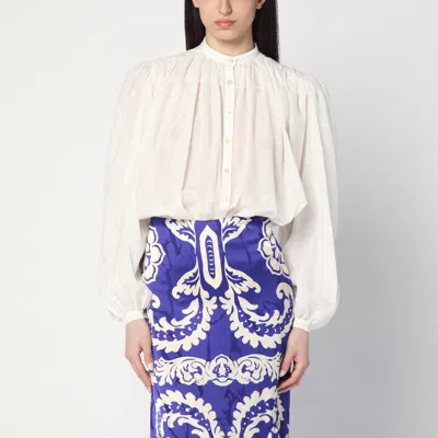 Etro Paisley Cotton And Silk Shirt In White