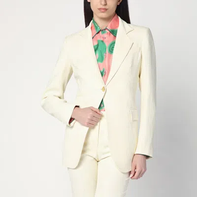 Etro White Jacquard Jacket With Crossover Detail Women In White