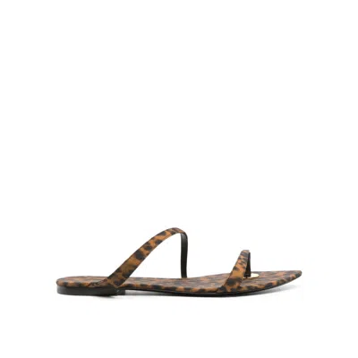 Saint Laurent Tanger Leopard-print Slides In Brown