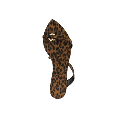 Saint Laurent Tanger Leopard-print Slides In Brown