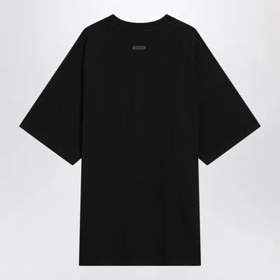 Fear Of God Eternal Black Crewneck T-shirt With Tonal Embroidery On The Front And Logo Patch On The Rear In Cott In Black