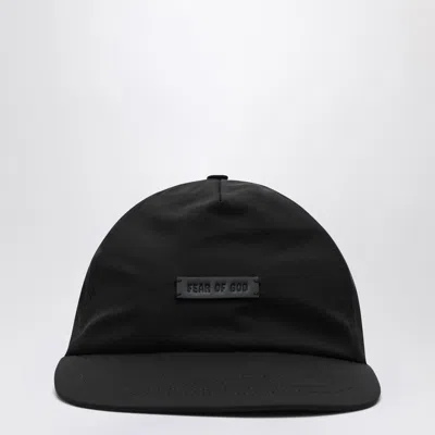 Fear Of God Logo Label Baseball Cap In Black