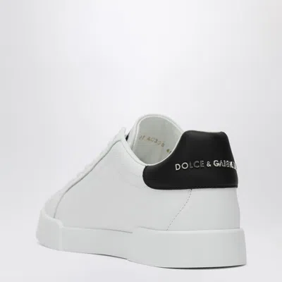 Dolce & Gabbana Dg Logo Patch Leather Sneaker In White