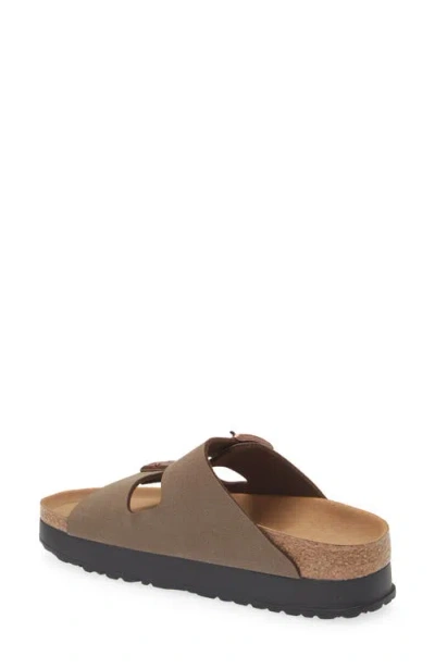 Birkenstock Heel Sandals With Cork Sole And Open Toe In Mocha