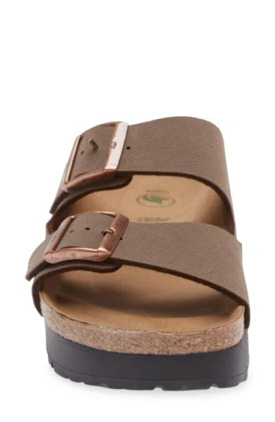 Birkenstock Heel Sandals With Cork Sole And Open Toe In Mocha