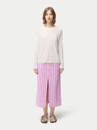 Gobi Mongolian Cashmere Silk Cashmere Textured Sweater In Whisper White