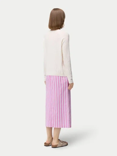 Gobi Mongolian Cashmere Silk Cashmere Textured Sweater In Whisper White