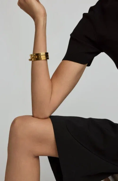 St. Moran Tarnish-resistant Silver Lock And Twist Voltaire Cuff Bracelet In Gold