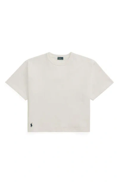 Polo Ralph Lauren Cotton Jersey Cropped Crewneck Tee In White