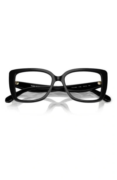 Tory Burch 53mm Square Optical Glasses In Black