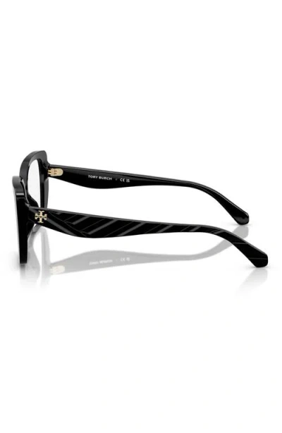 Tory Burch 53mm Square Optical Glasses In Black