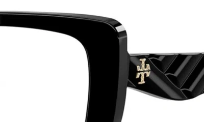 Tory Burch 53mm Square Optical Glasses In Black