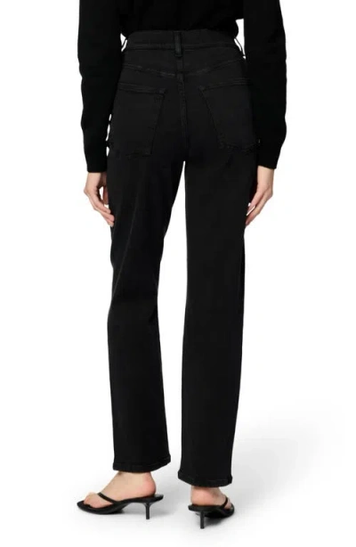 Warp & Weft Ase Stretch High Rise Straight Jean In Jet Black