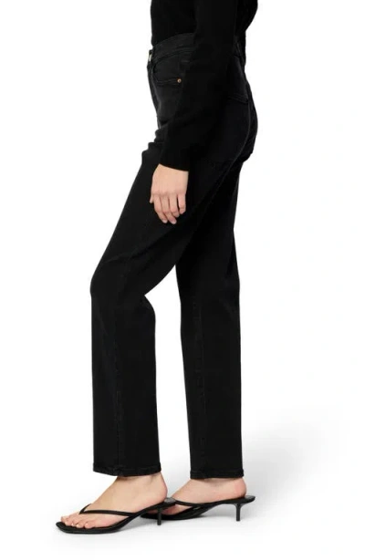 Warp & Weft Ase Stretch High Rise Straight Jean In Jet Black