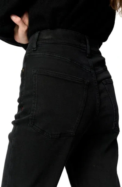 Warp & Weft Ase Stretch High Rise Straight Jean In Jet Black
