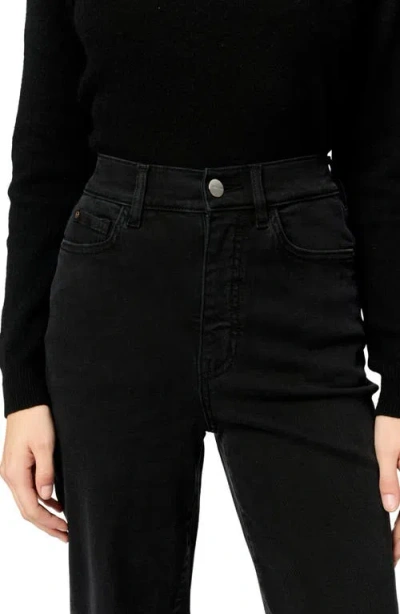 Warp & Weft Ase Stretch High Rise Straight Jean In Jet Black