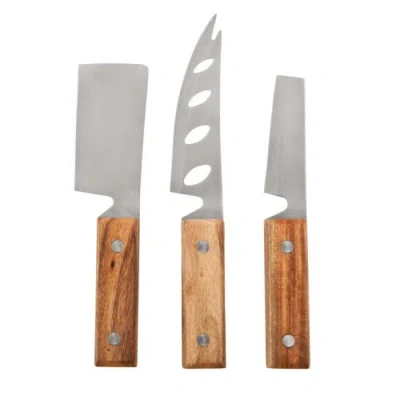 Twine Rustic Cheese Knives Set Of 3 In Wood