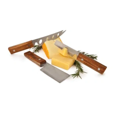 Twine Rustic Cheese Knives Set Of 3 In Wood