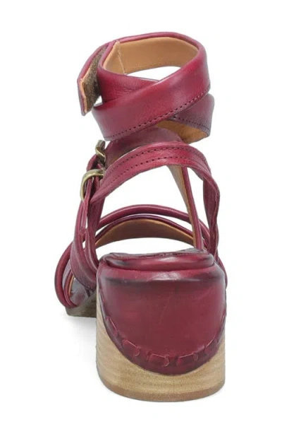 As98 A.s.98 Mack Ankle Wrap Sandal In Ruby