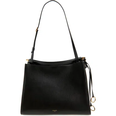 Alaïa Le Click Medium Curve Shoulder Bag In Glossy Leather In Noir