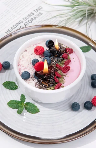 Southlake Gifts Smoothie Yogurt Acai Bowl Candle In Pink