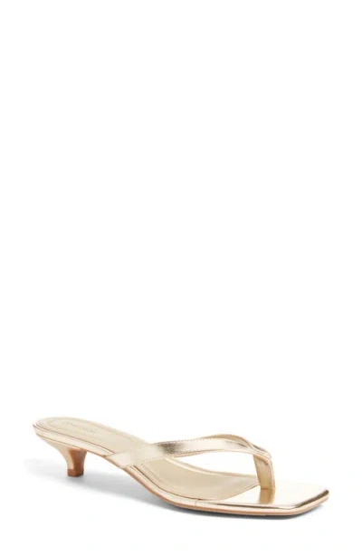 Open Edit Tori Kitten Heel Sandal In Gold Metallic