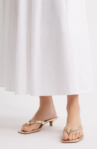 Open Edit Tori Kitten Heel Sandal In Gold Metallic