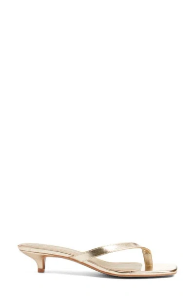 Open Edit Tori Kitten Heel Sandal In Gold Metallic