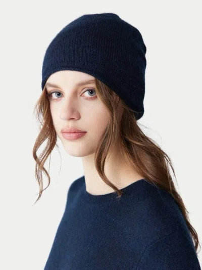 Gobi Mongolian Cashmere Cashmere Hat And Sweater Set In Total Eclipse