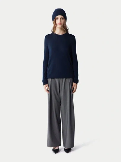 Gobi Mongolian Cashmere Cashmere Hat And Sweater Set In Total Eclipse