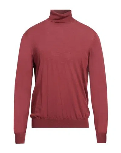 Vengera Man Turtleneck Brick Size 46 Virgin Wool In Red